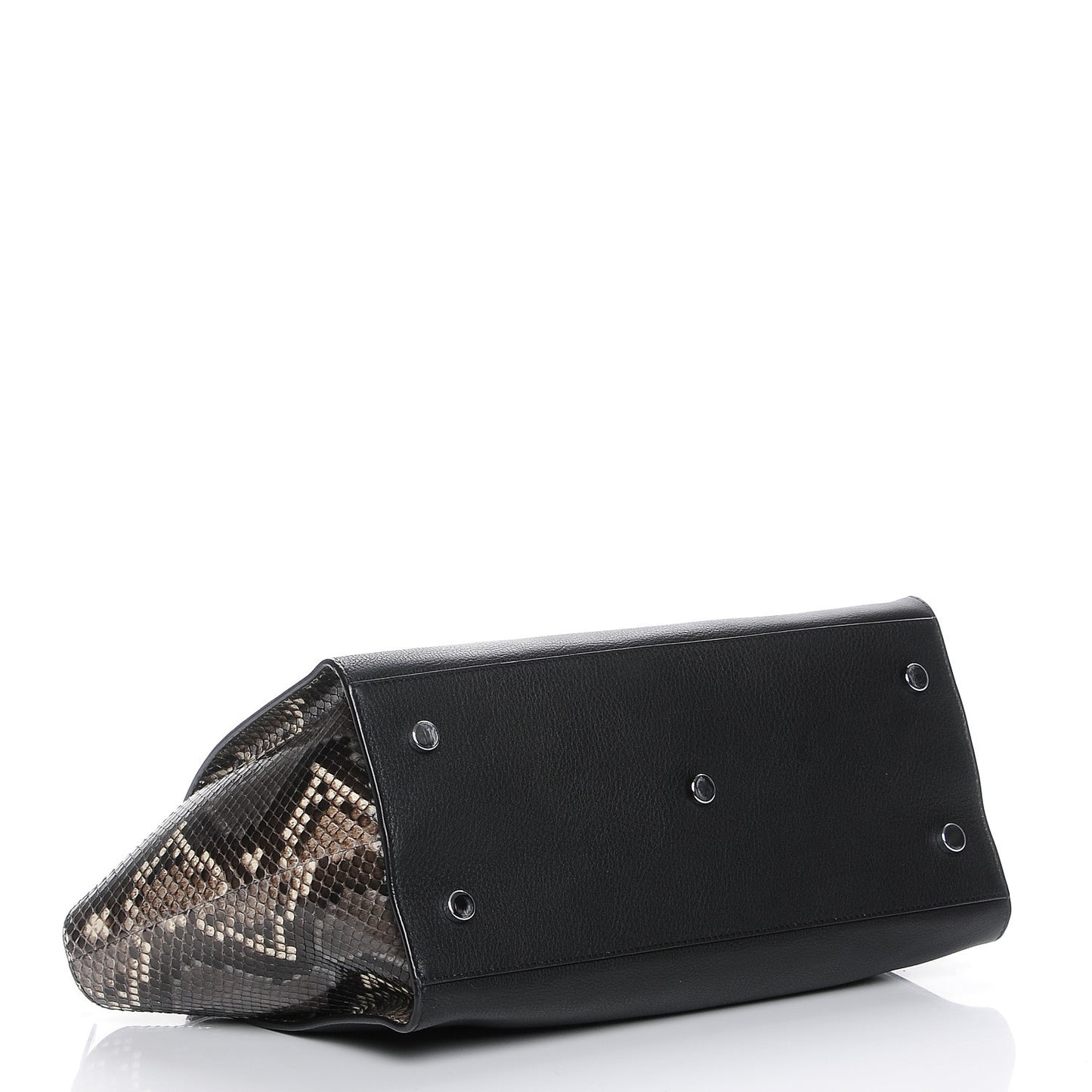 Smooth Calfskin Python Monogram Downtown Cabas Black Grey
