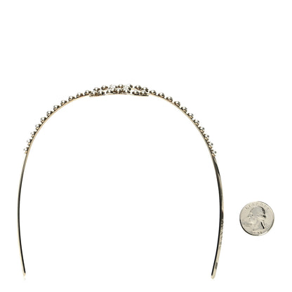 Chanel Metal Pearl CC Headband Light Gold 2 of 5