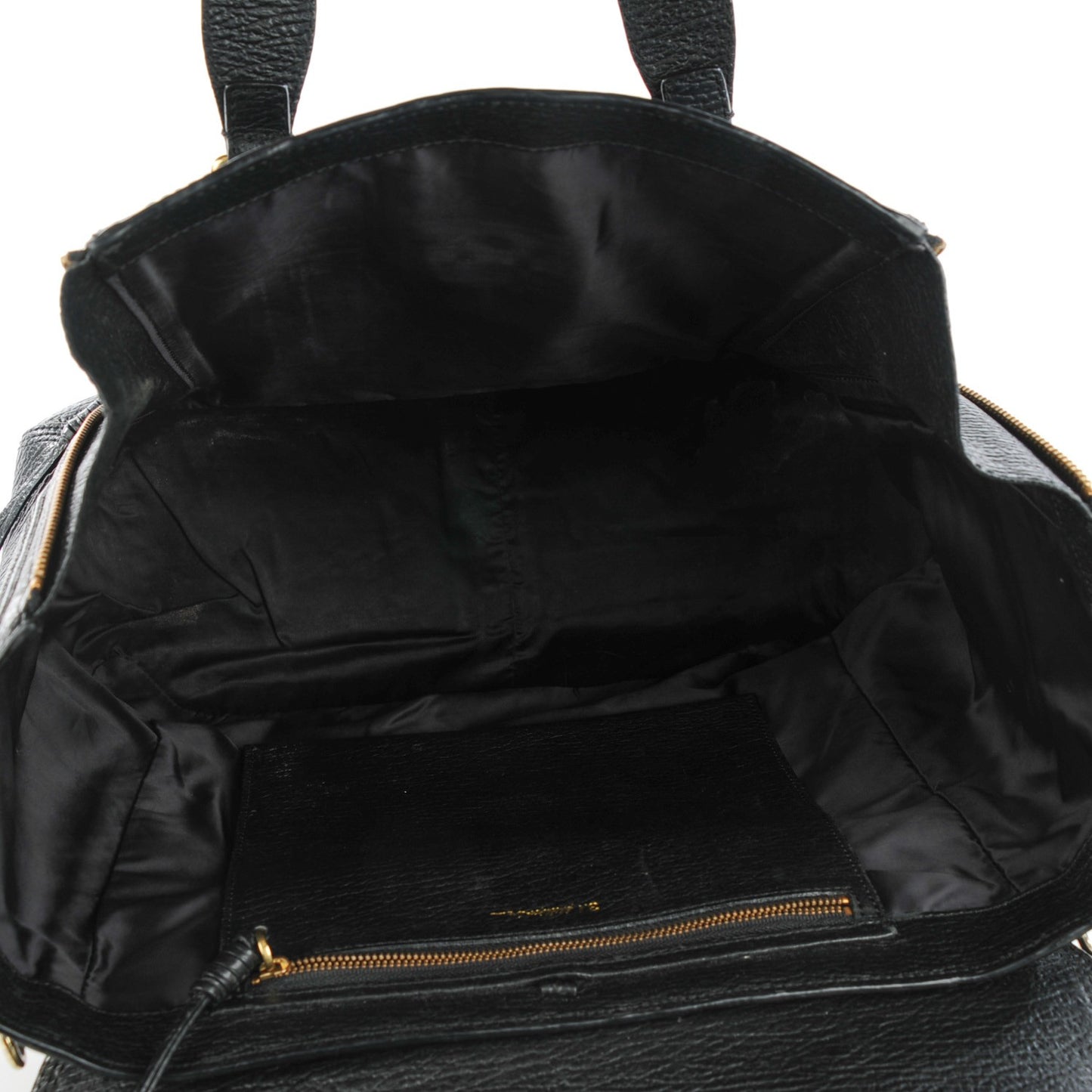 3.1 Textured Calfskin Large Pashli Satchel Black