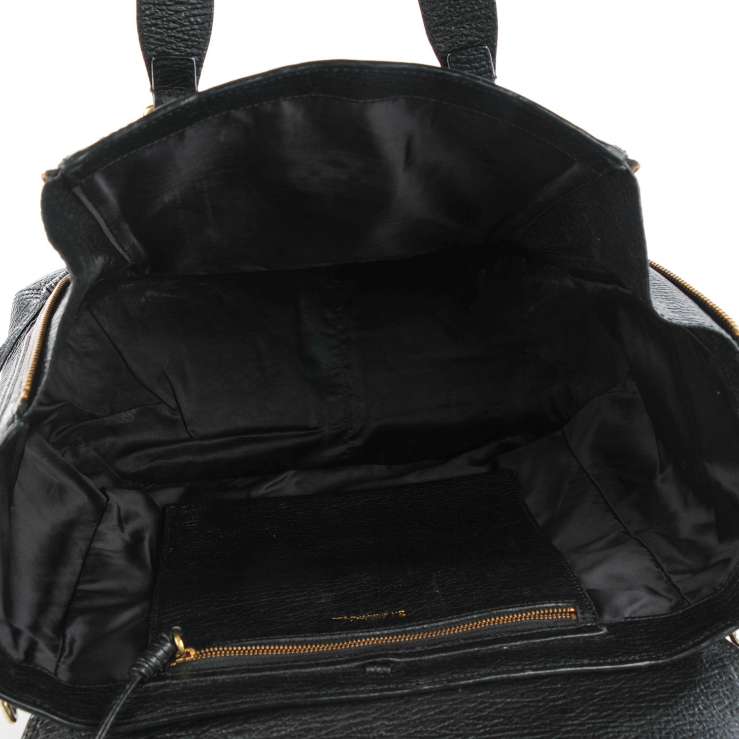 3.1 Phillip Lim 3.1 Textured Calfskin Large Pashli Satchel Black 5 of 8