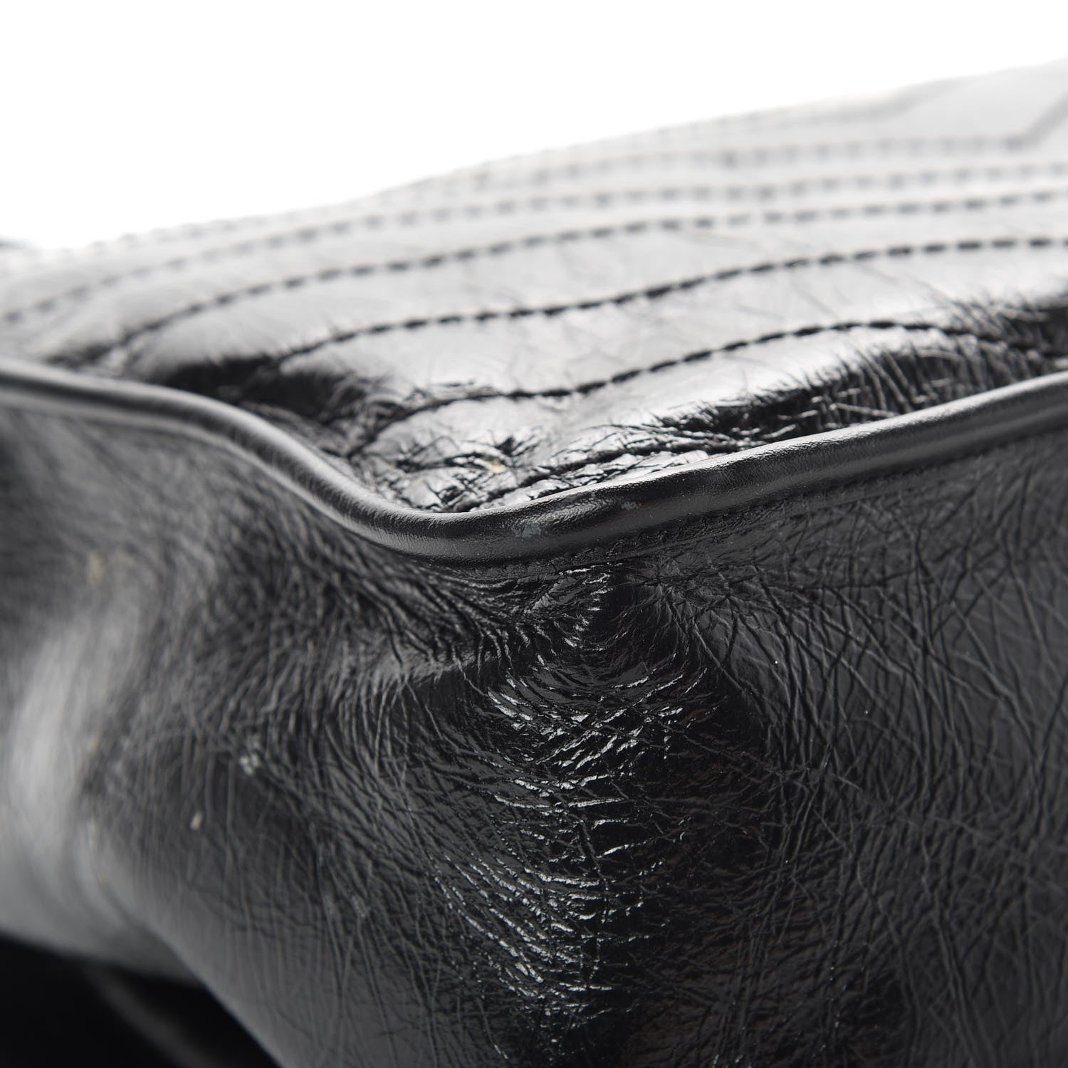 Saint Laurent Crinkled Calfskin Matelasse Monogram Large Niki Chain Satchel Black 12 of 20
