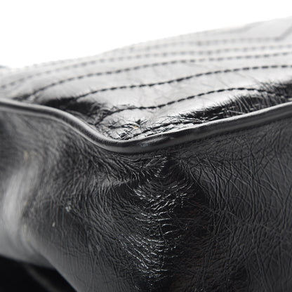 Saint Laurent Crinkled Calfskin Matelasse Monogram Large Niki Chain Satchel Black 12 of 20