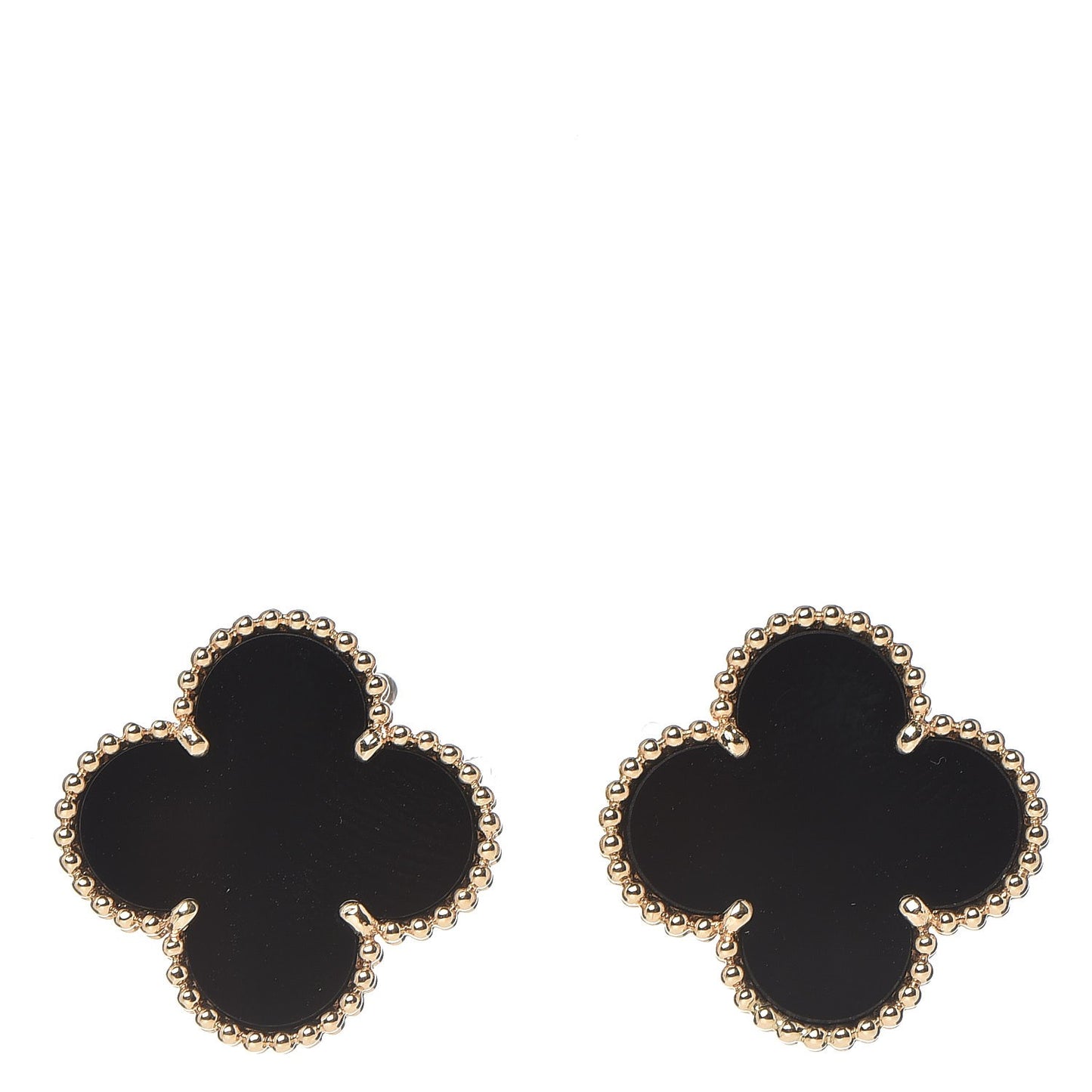 18K Yellow Gold Black Onyx Magic Alhambra Earrings