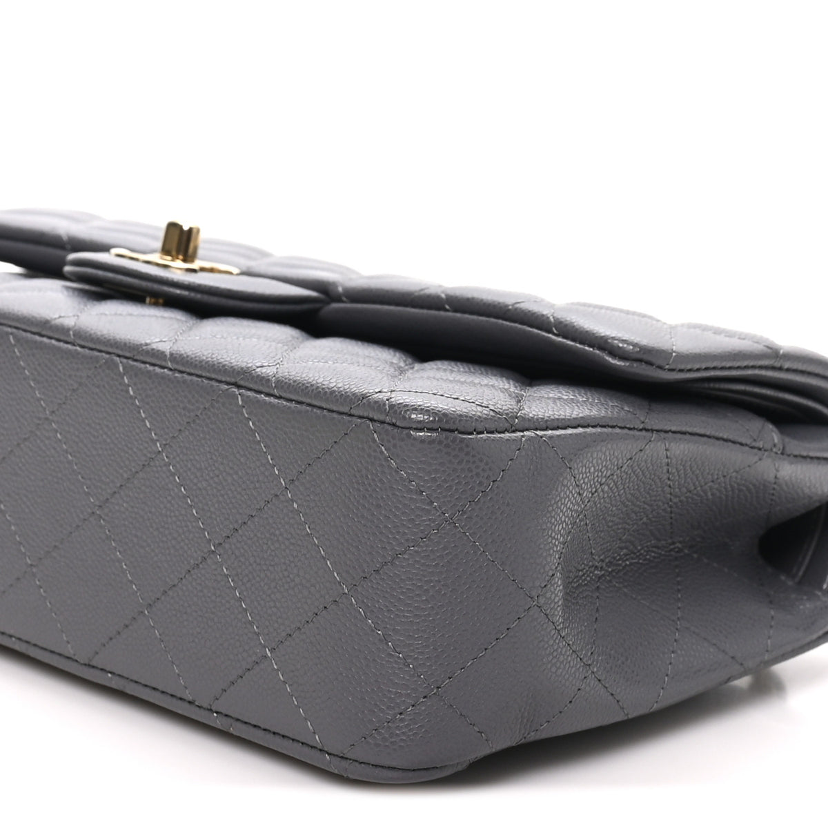 Chanel Caviar Quilted Medium Double Flap Dark Grey 10 of 10