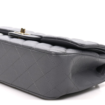 Chanel Caviar Quilted Medium Double Flap Dark Grey 10 of 10