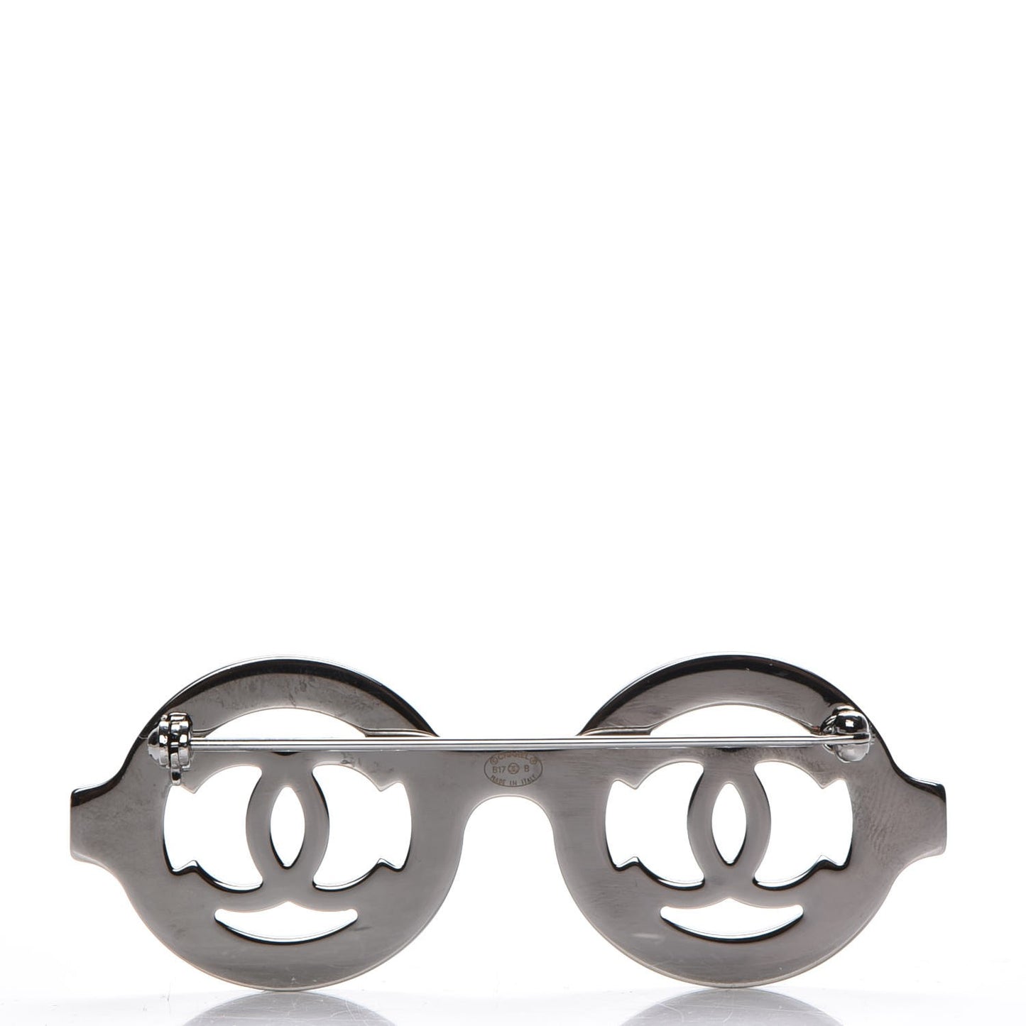 Crystal CC Sunglasses Brooch Silver