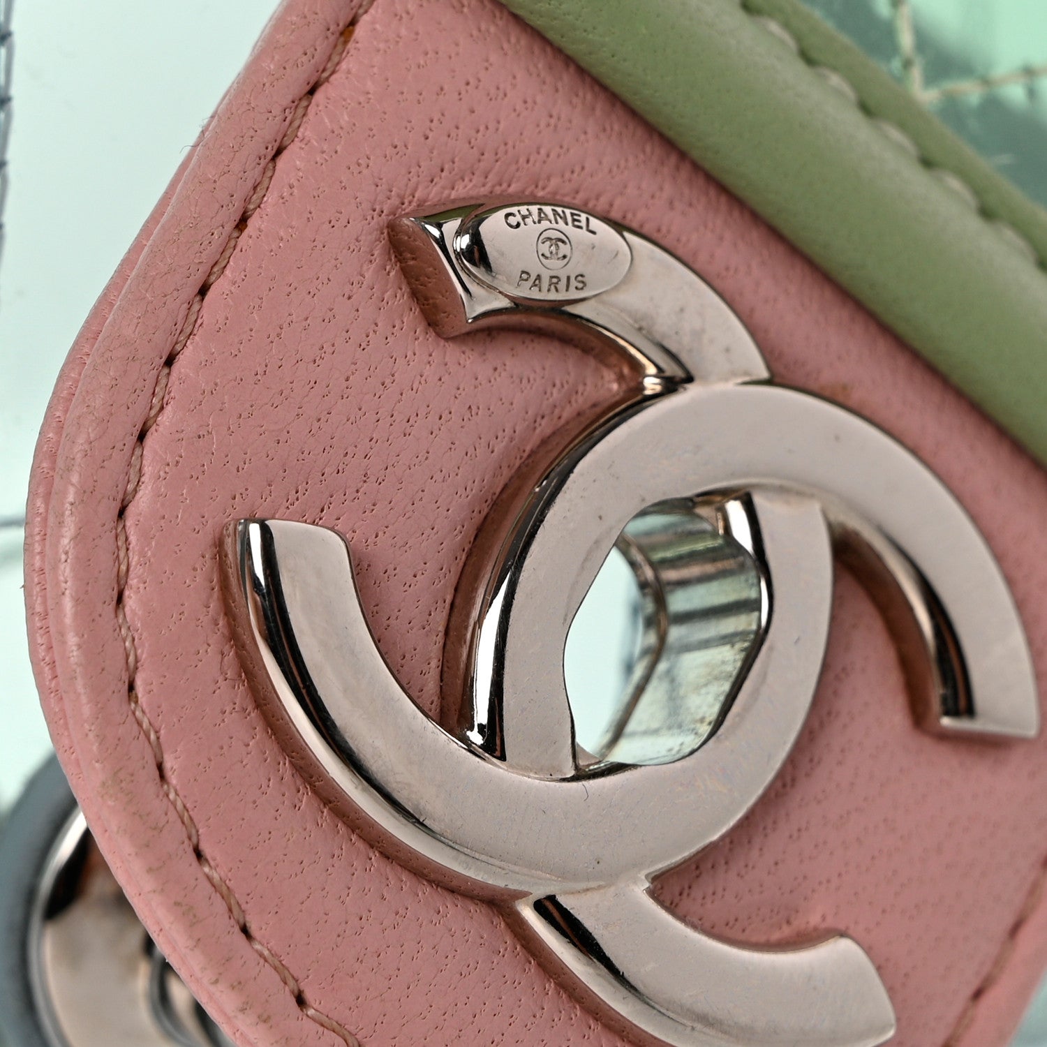 Chanel Lambskin PVC Quilted Mini Coco Splash Flap Blue Green 7 of 12