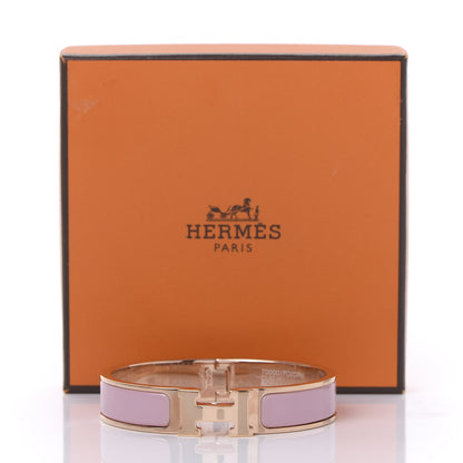 Hermes Enamel Narrow Clic Clac H Bracelet PM Rose Cassata 7 of 7