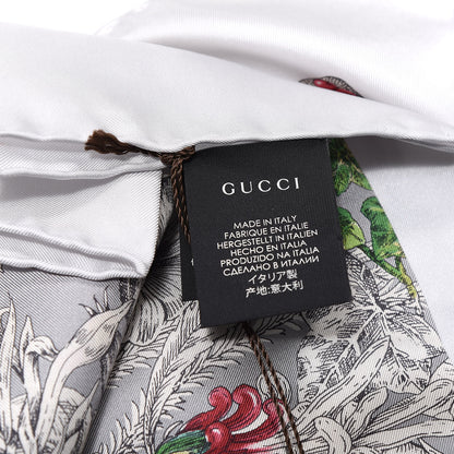 Gucci Silk Twill Wondergardenia Square Scarf Zinc Beige 3 of 5