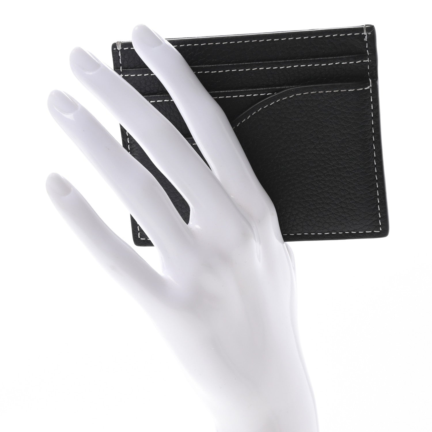 Christian Dior Grained Calfskin Saddle Card Holder Black 2 of 7