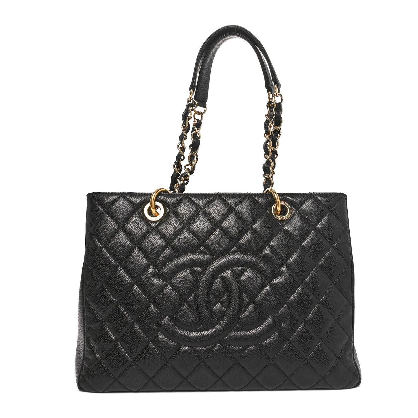 Caviar Quilted Grand Shopping Tote GST Black