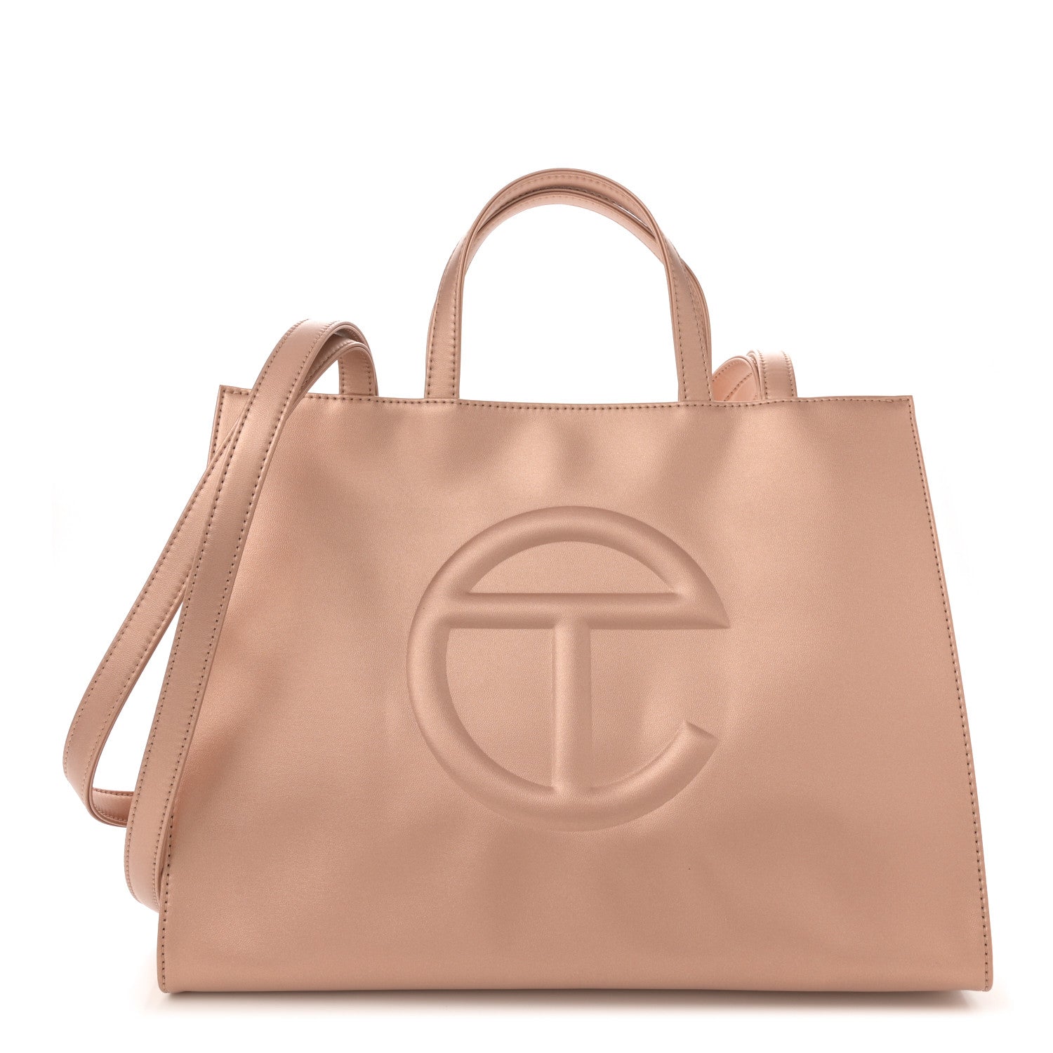 Telfar Metallic Vegan Leather Medium Shopping Bag Copper 1 of 10