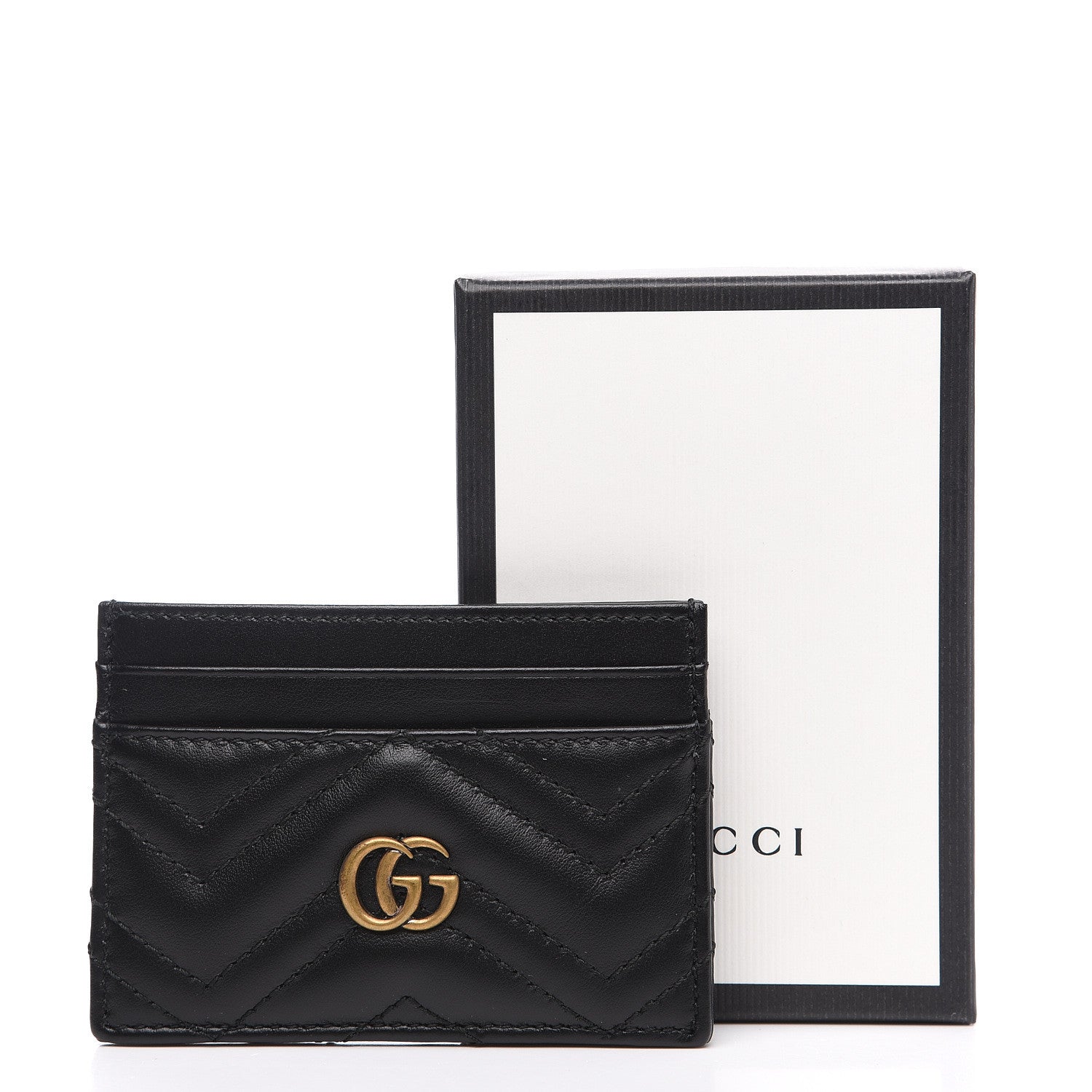 Gucci Calfskin Matelasse GG Marmont Card Holder Black 6 of 6
