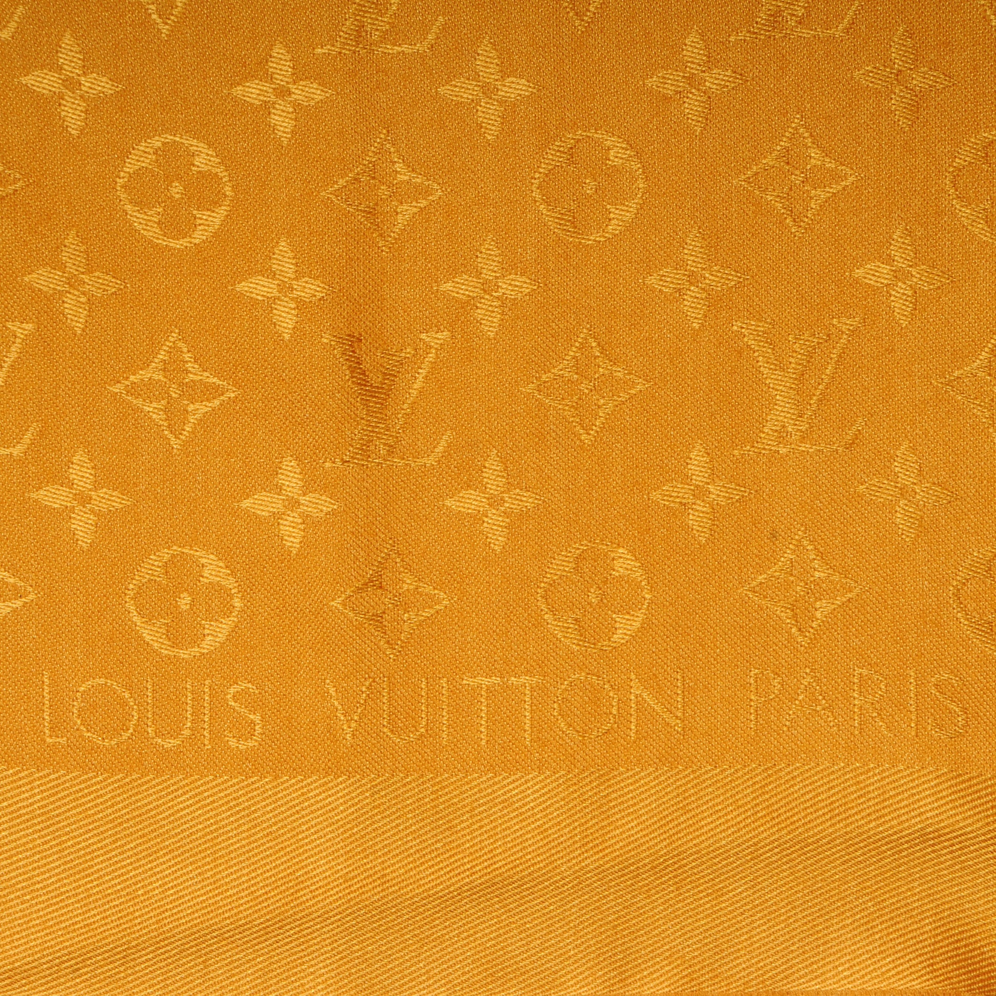 Louis Vuitton Wool Silk Monogram Shawl Safran 1 of 11