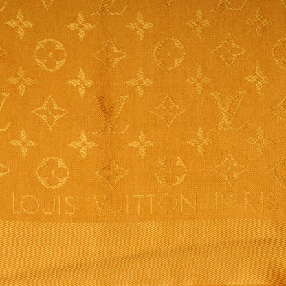 Louis Vuitton Wool Silk Monogram Shawl Safran 1 of 11