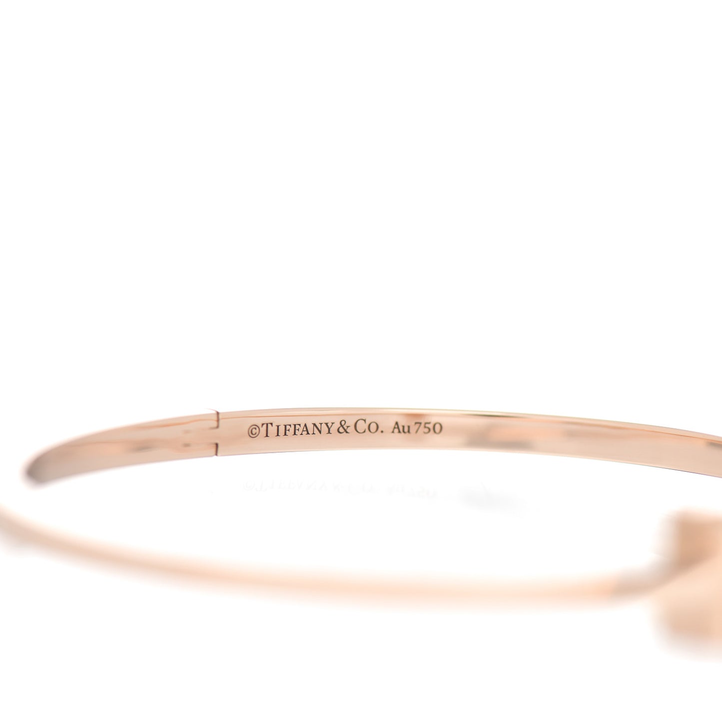18K Rose Gold Narrow T T1 Hinged Bangle Bracelet
