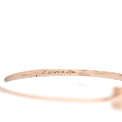 Tiffany 18K Rose Gold Narrow T T1 Hinged Bangle Bracelet 3 of 3
