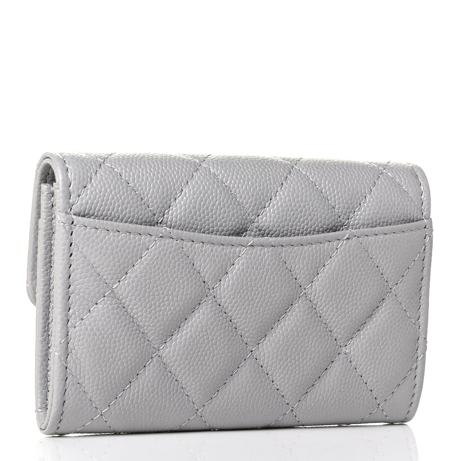 Chanel Caviar Quilted Flap Card Holder Wallet Grey 2 of 6