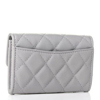 Chanel Caviar Quilted Flap Card Holder Wallet Grey 2 of 6