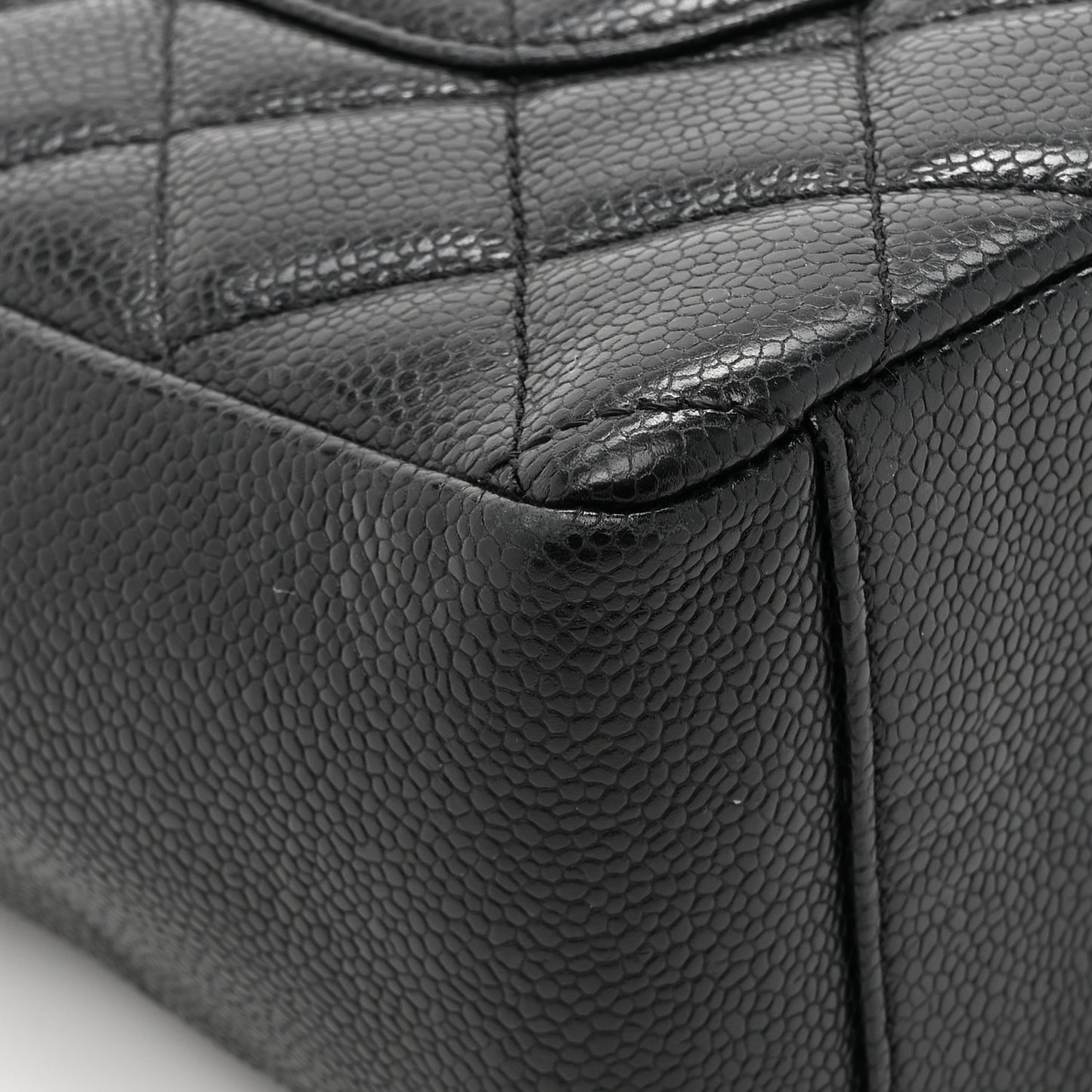 Caviar Quilted Petit Shopping Tote PST Black