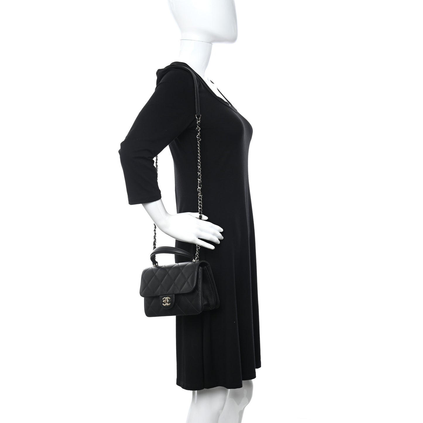 Calfskin Quilted Coco Lady Flap Black