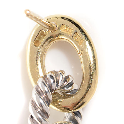 David Yurman Sterling Silver 18k Gold Cable Classics Drop Earrings 5 of 6