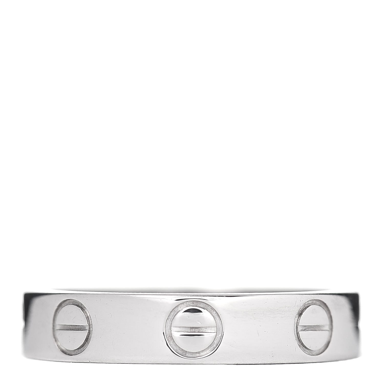Cartier 18K White Gold 3.5mm LOVE Wedding Band Ring 47 4 1 of 4