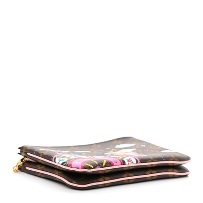 Louis Vuitton Monogram 2020 Christmas Animation Big Wheel Double Zip Pochette Rose Ballerine 4 of 12
