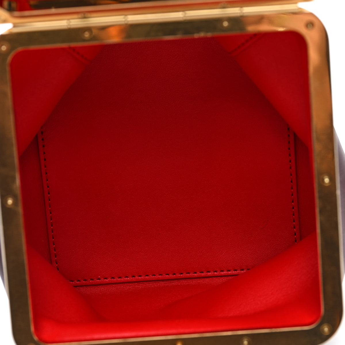Celine Supple Calfskin Cube Frame Bag Syrah 5 of 10