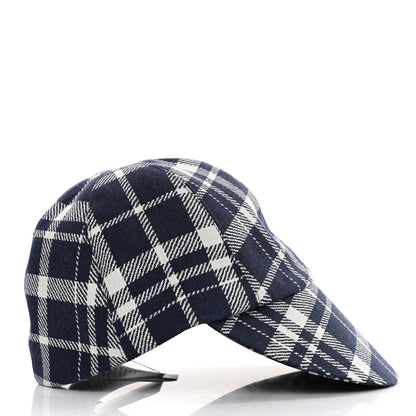 Christian Dior Polyester Cotton Check'N'Dior Oblique School Cap 57 Navy Blue 5 of 9