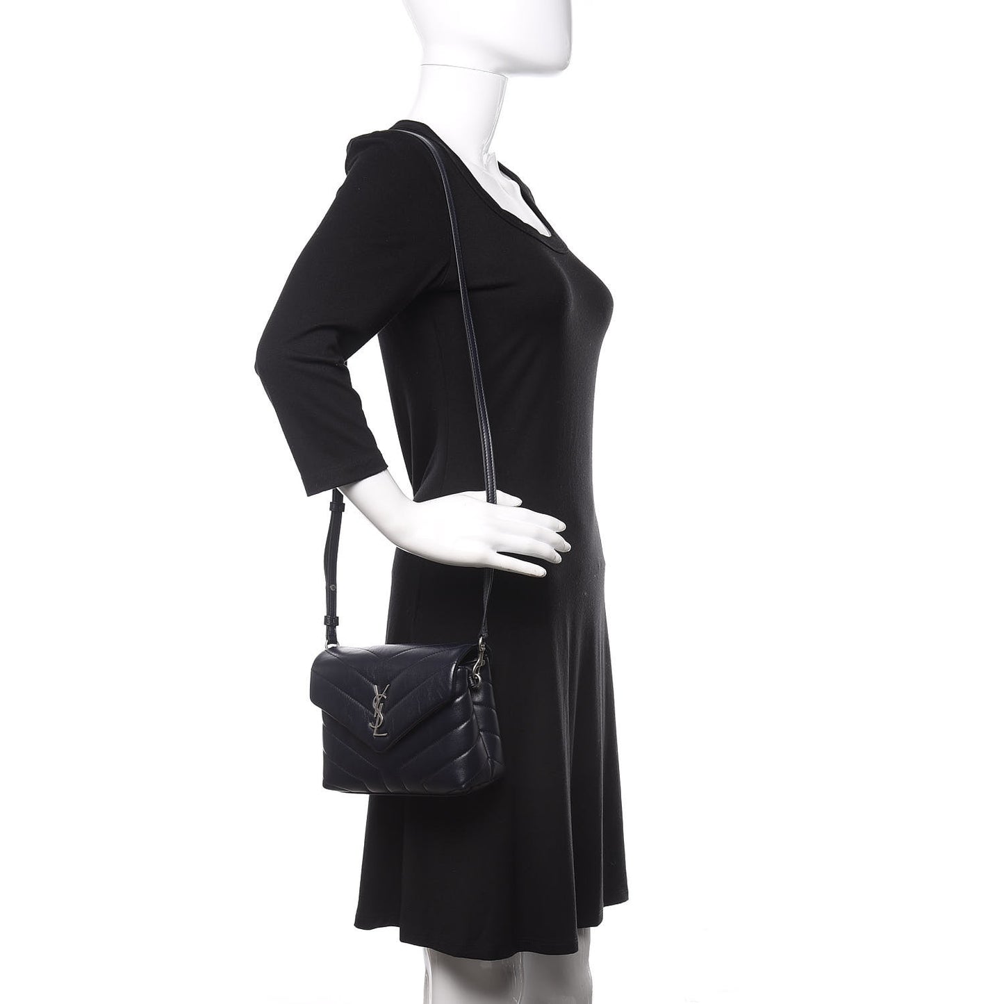 Calfskin Y Quilted Monogram Toy Loulou Crossbody Bag Medium Blue