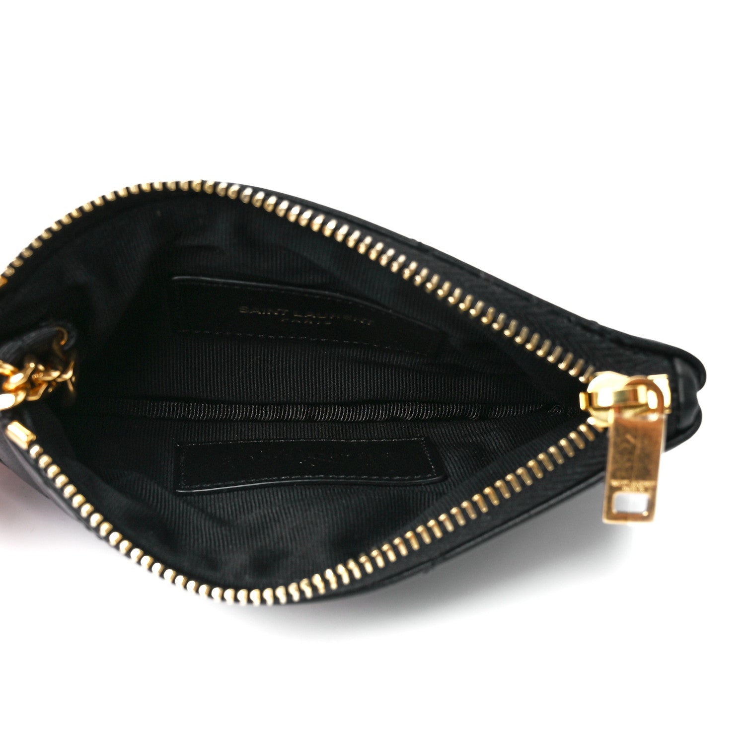 Saint Laurent Calfskin Matelasse Monogram Key Pouch Black 5 of 11