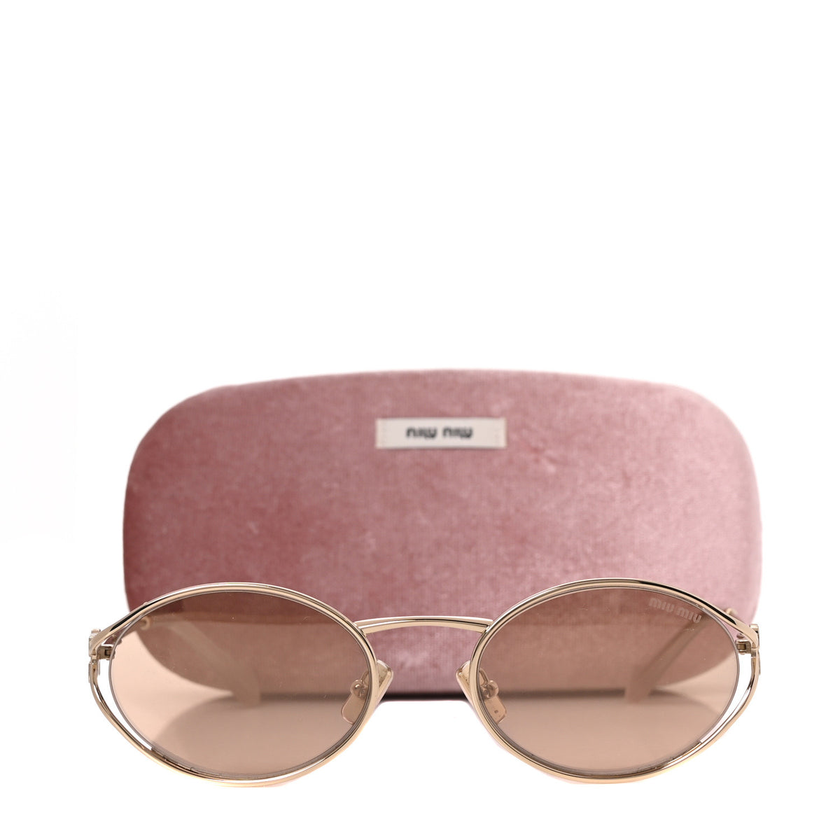 Miu Miu Metal Oval Sunglasses SMU52Y Pink Gold 7 of 7