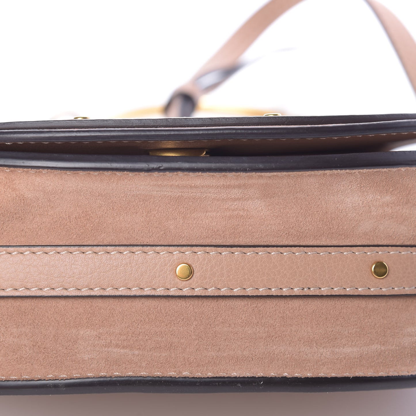 Calfskin Suede Small Nile Bracelet Bag Biscotti Beige