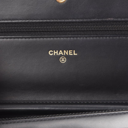 Chanel Patent Calfskin Quilted Boy Wallet On Chain WOC Black 6 of 8