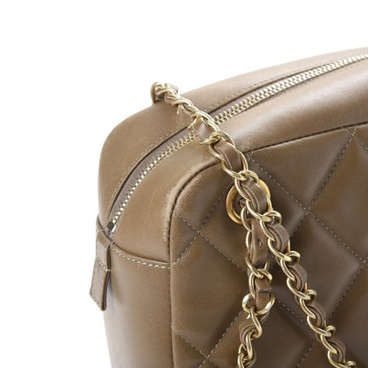 Chanel Lambskin Diamond CC Small Camera Case Khaki Clair 8 of 16