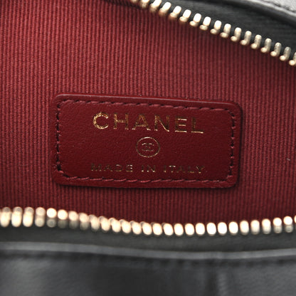 Chanel Lambskin Quilted CC In Love Heart Waist Belt Bag With Chain Black 5 of 11