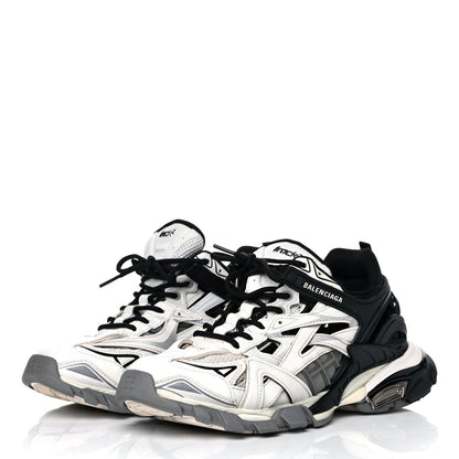 Balenciaga Rubber Mesh Bi-Color Mens Track.2 Open Sneakers 43 Black White 3 of 10
