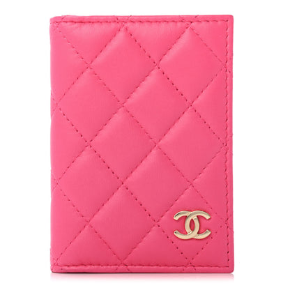 Chanel Lambskin Quilted Card Holder Wallet Fuchsia 1 of 4