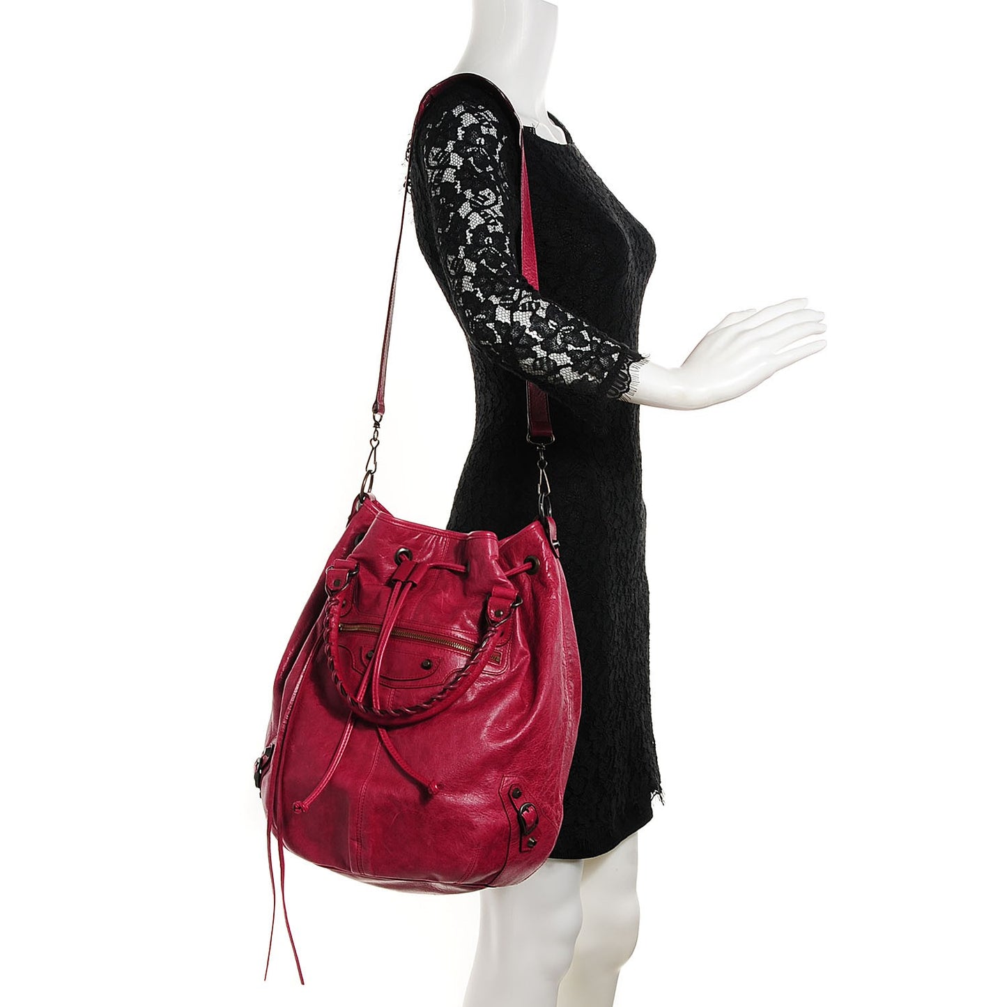 Agneau Classic Hardware Pompon Pourpre