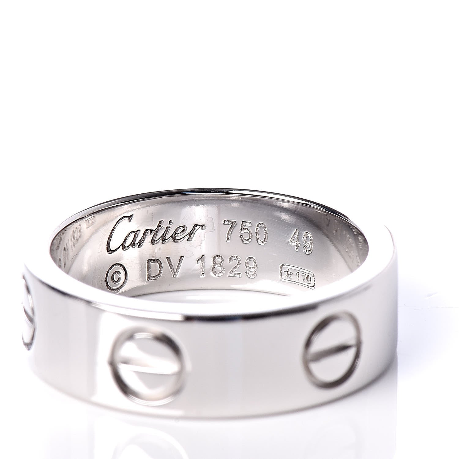 Cartier 18K White Gold 5.5mm LOVE Ring 49 4.75 4 of 5