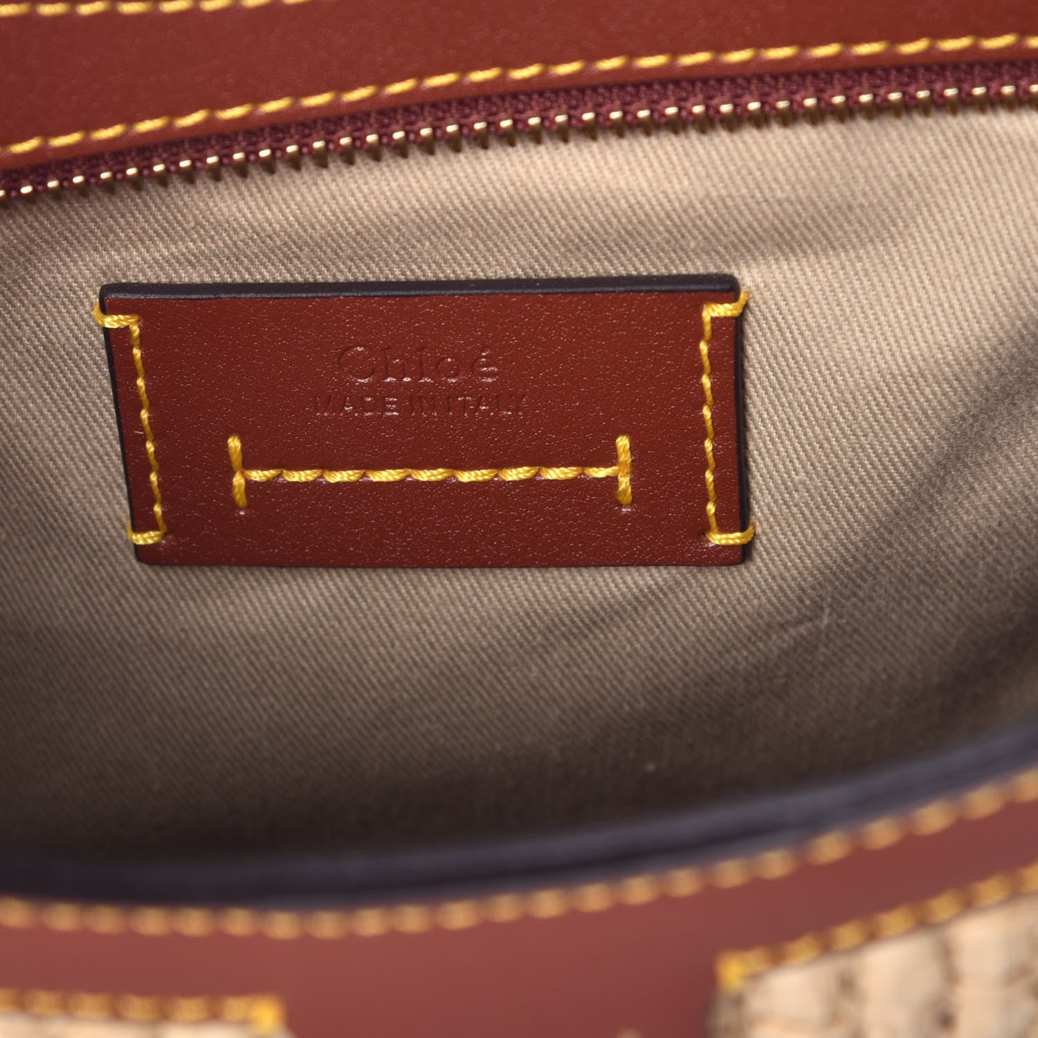 Chloe Calfskin Raffia Embroidered Small Darryl Crossbody Brown 6 of 9