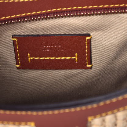 Chloe Calfskin Raffia Embroidered Small Darryl Crossbody Brown 6 of 9
