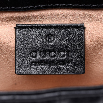 Gucci Calfskin Matelasse Aria Super Mini GG Marmont Shoulder Bag Black 5 of 9