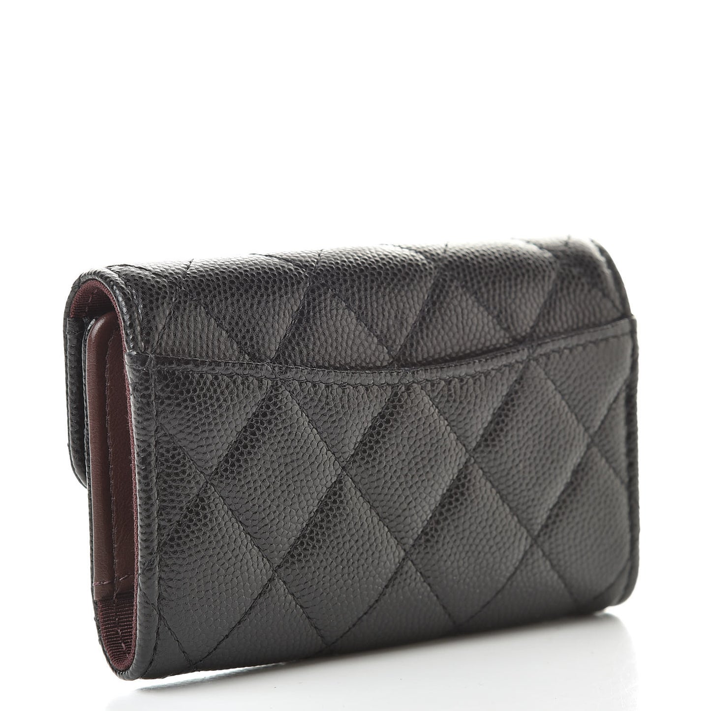 Caviar Quilted Classic 4 Key Holder Wallet Black