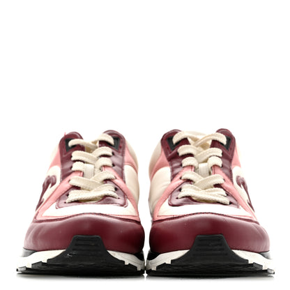 Chanel Calfskin CC Sneakers 40 Light Burgundy White Pink 3 of 14