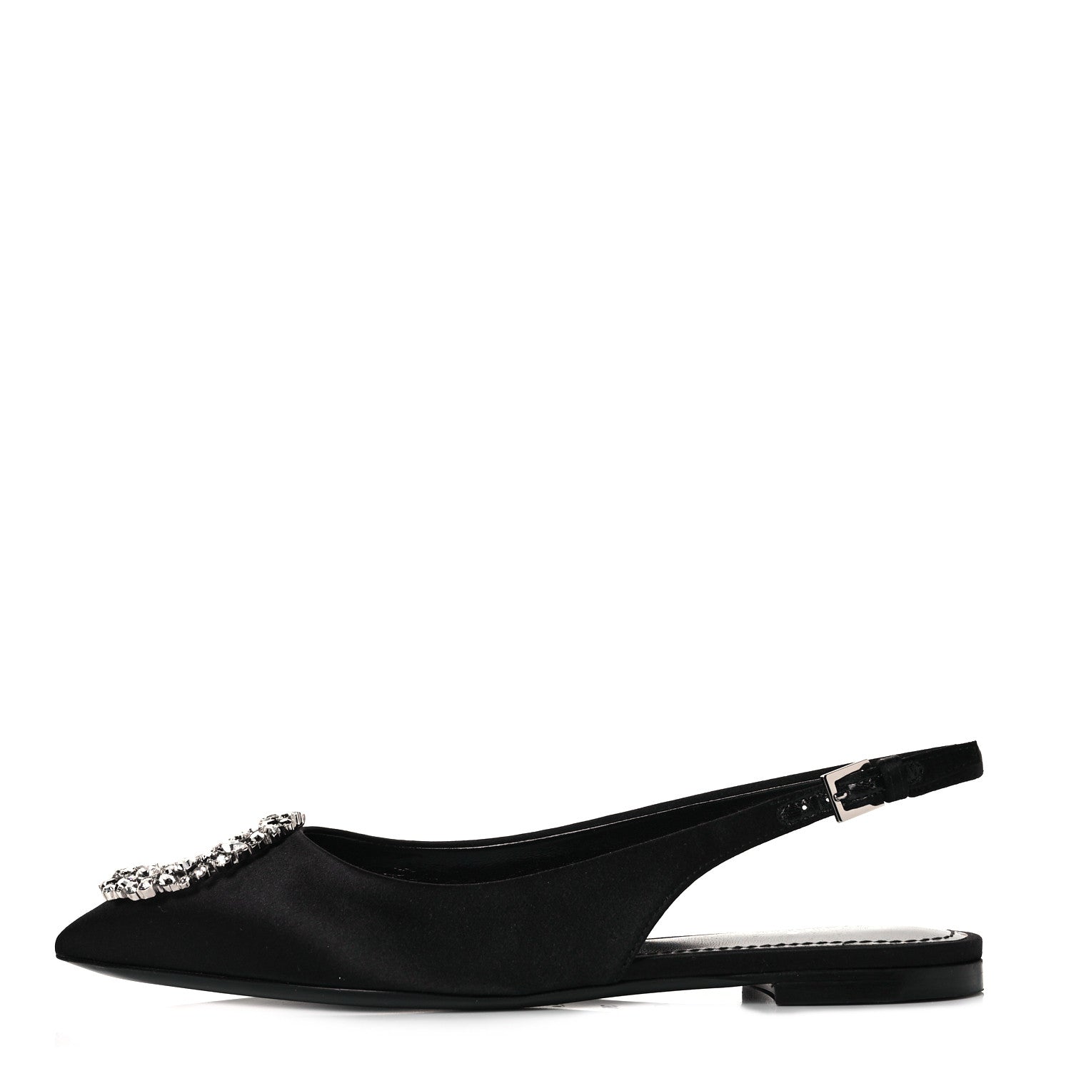 Louis Vuitton Satin Crystal Madeleine Slingback Ballerina Flats 36 Black 1 of 7