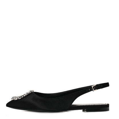 Louis Vuitton Satin Crystal Madeleine Slingback Ballerina Flats 36 Black 1 of 7