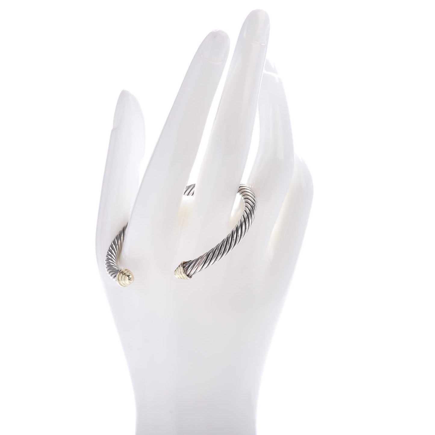 Sterling Silver 14K Yellow Gold 5mm Cable Classics Bracelet