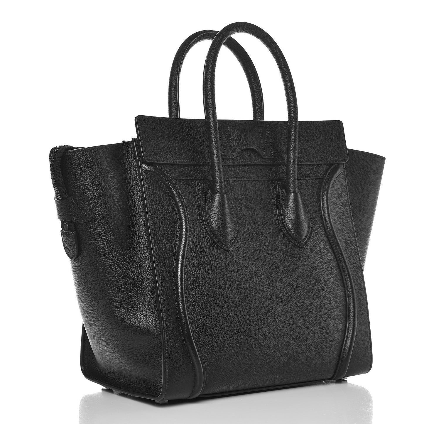 Drummed Calfskin Mini Luggage Black